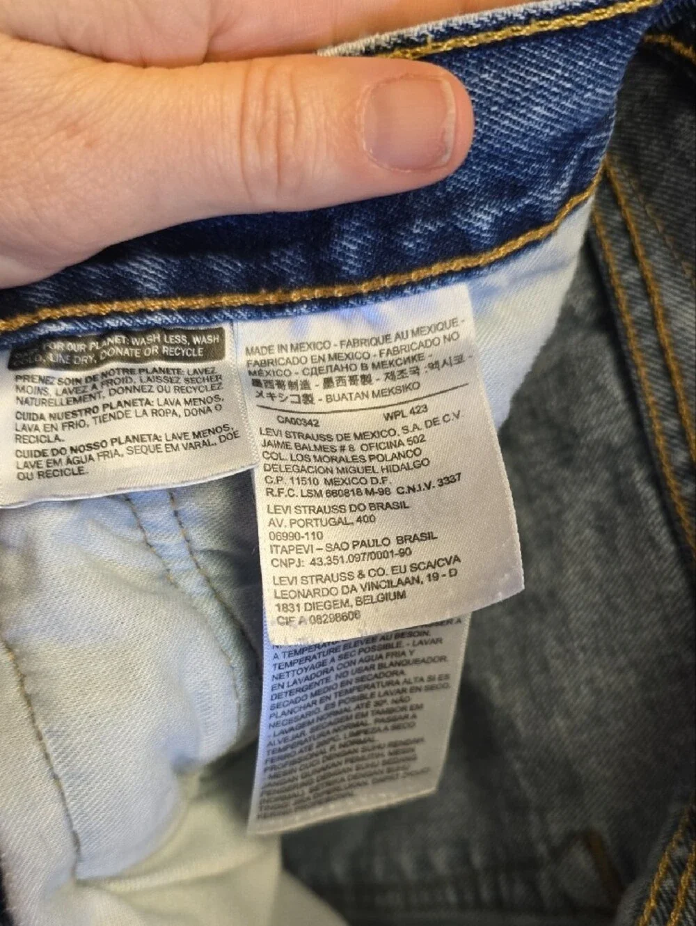 Mens Levi 501 VINTAGE Blue Denim Jeans - Blue - 34/30